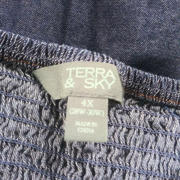 Terra & Sky Jean flutter sleeve midi women's size 4X dress - Picture 13 of 15